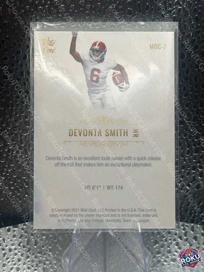 Devonta Smith Rookie White 2021 NFL Card NM back
