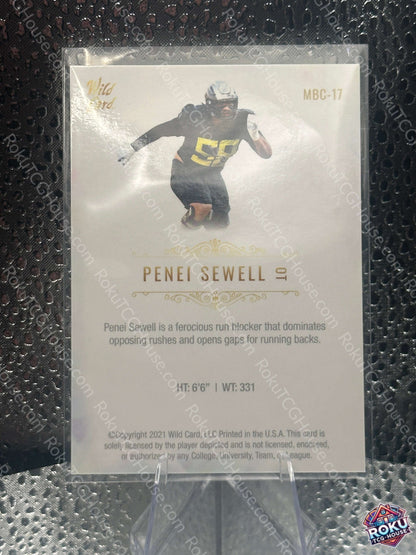 Penei Sewell White 2021 NFL Card NM back