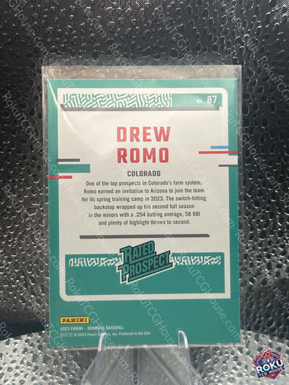 Drew Roma Yellow Parallel 2023 MLB Card NM back