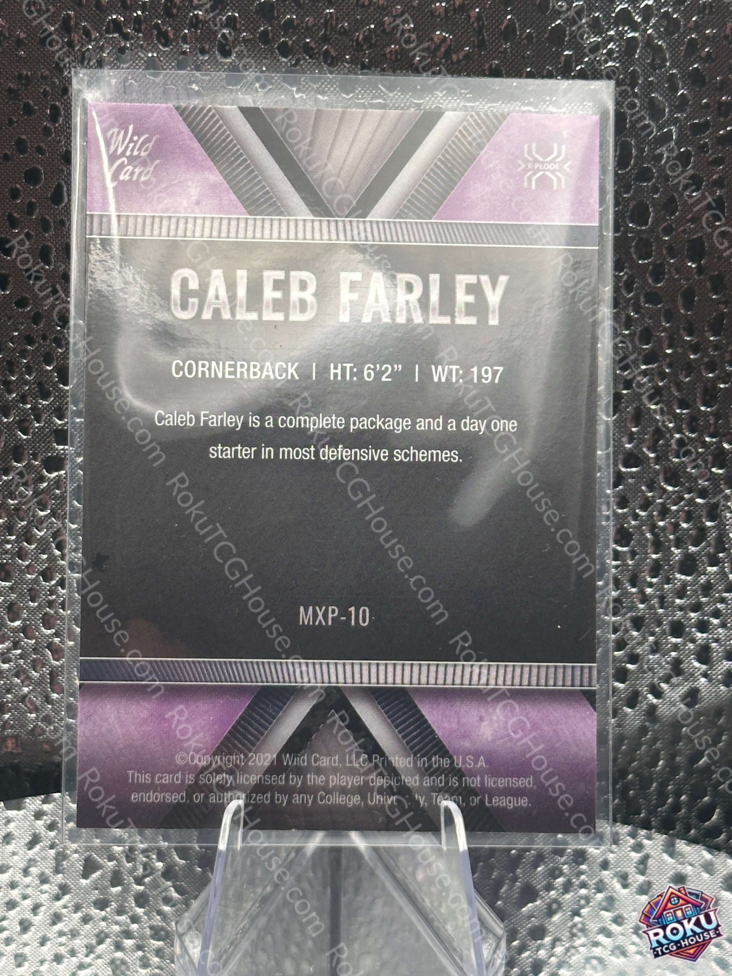 Caleb Farley Rookie 2021 NFL Card NM back