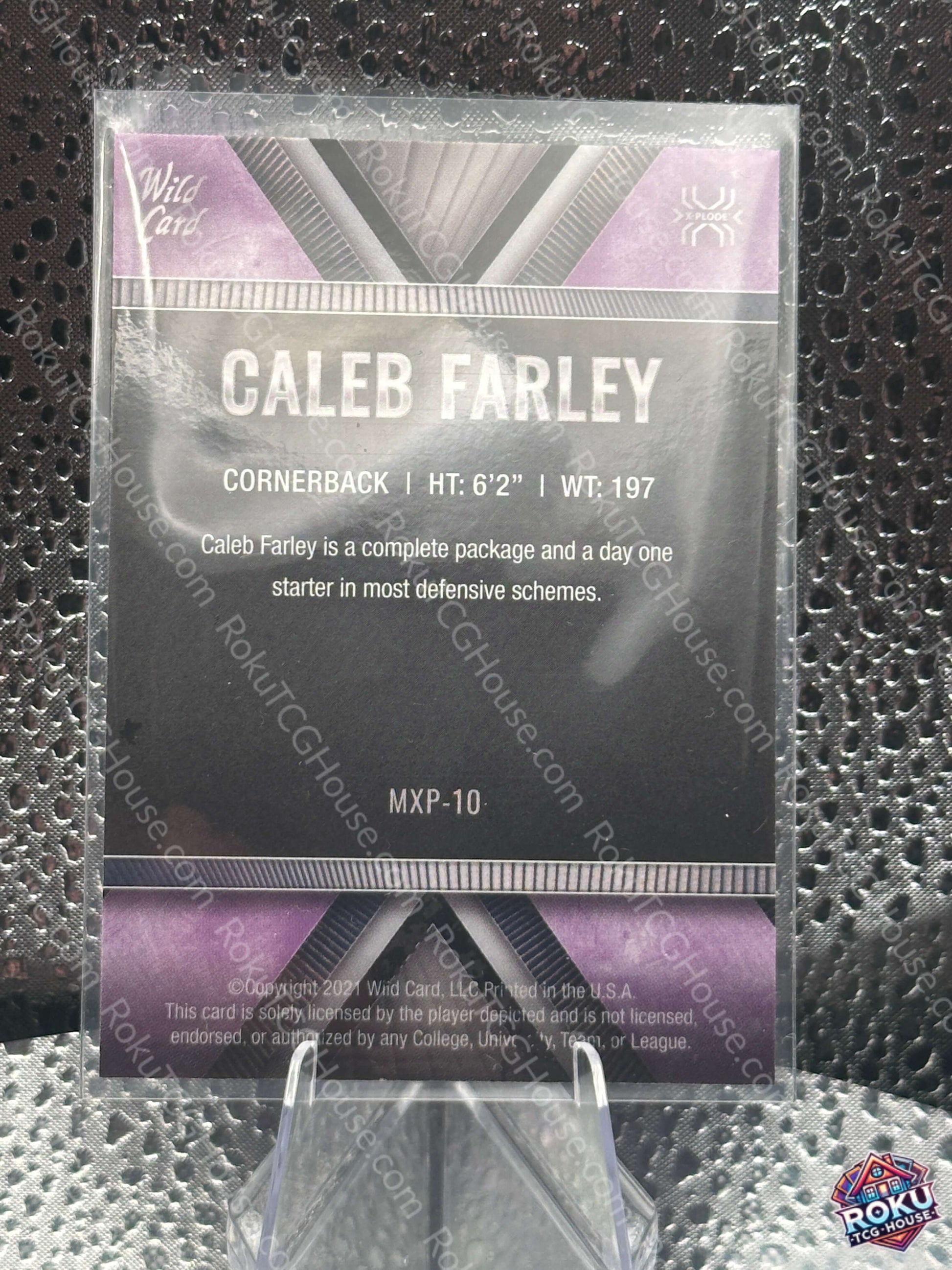 Caleb Farley Rookie 2021 NFL Card NM back