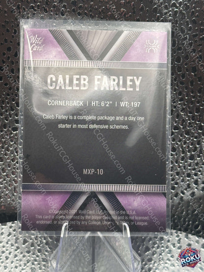 Caleb Farley Rookie 2021 NFL Card NM back