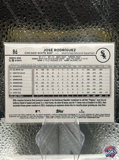 Jose Rodriguez Rookie Yellow Var 2024 MLB Card NM back