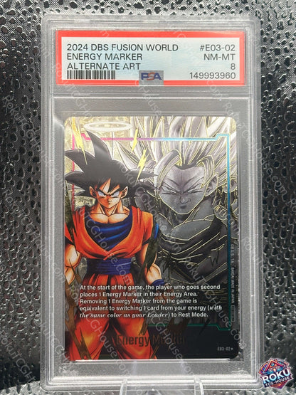 Energy Marker (E03-02, Gold) - Dragon Ball Super Card (PSA 8)