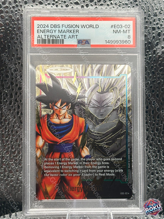 Energy Marker (E03-02, Gold) - Dragon Ball Super Card (PSA 8)