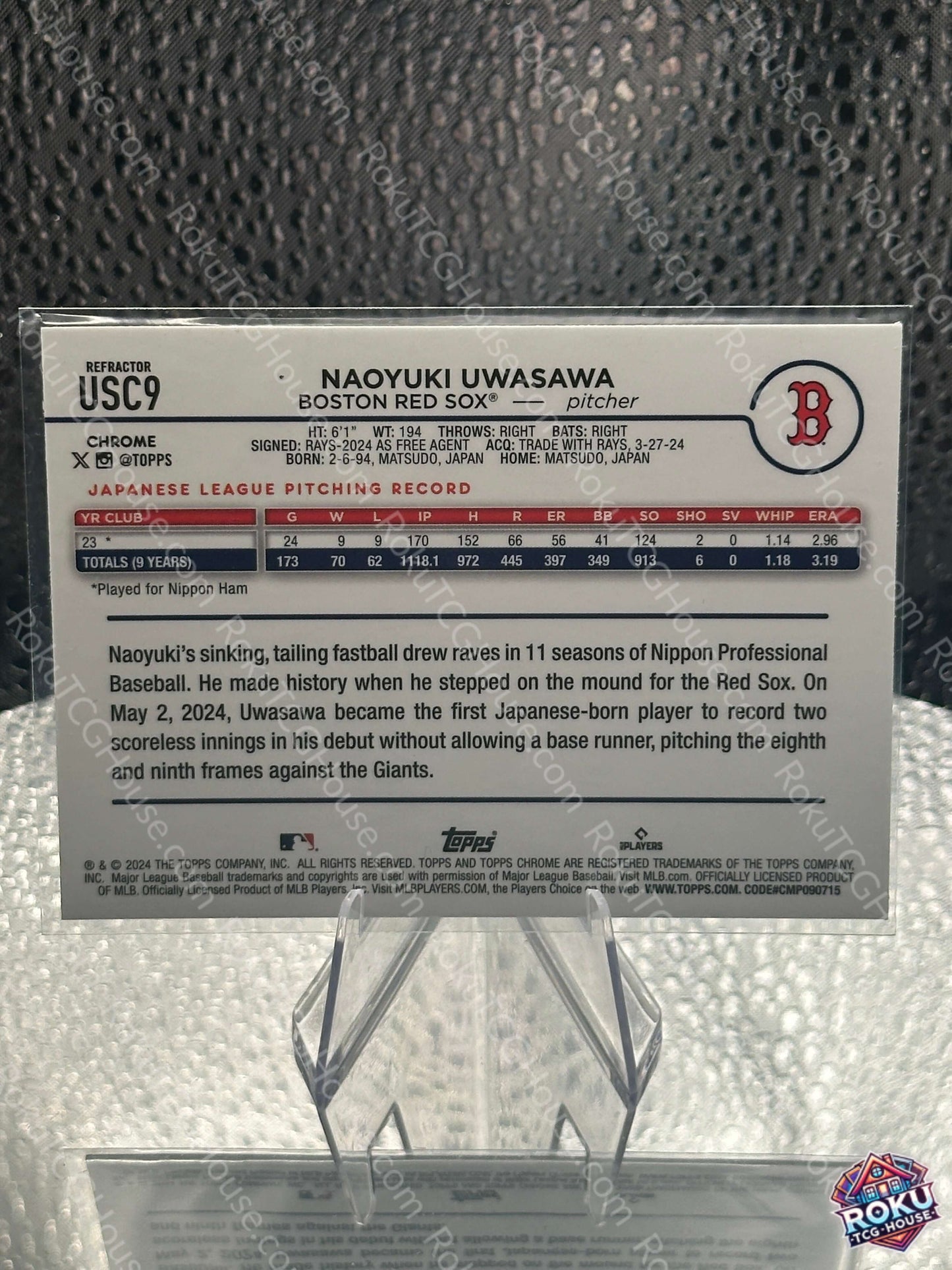 Naoyuki Uwasawa Refractor 2024 MLB Card NM