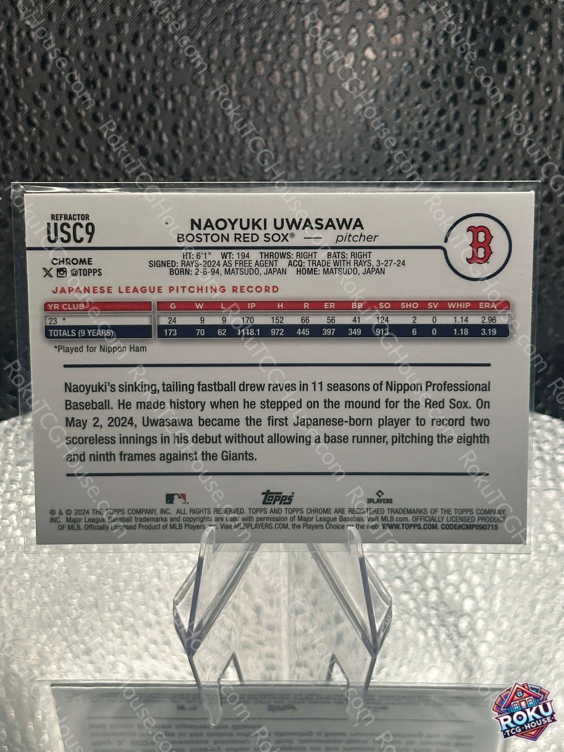 Naoyuki Uwasawa Refractor 2024 MLB Card NM