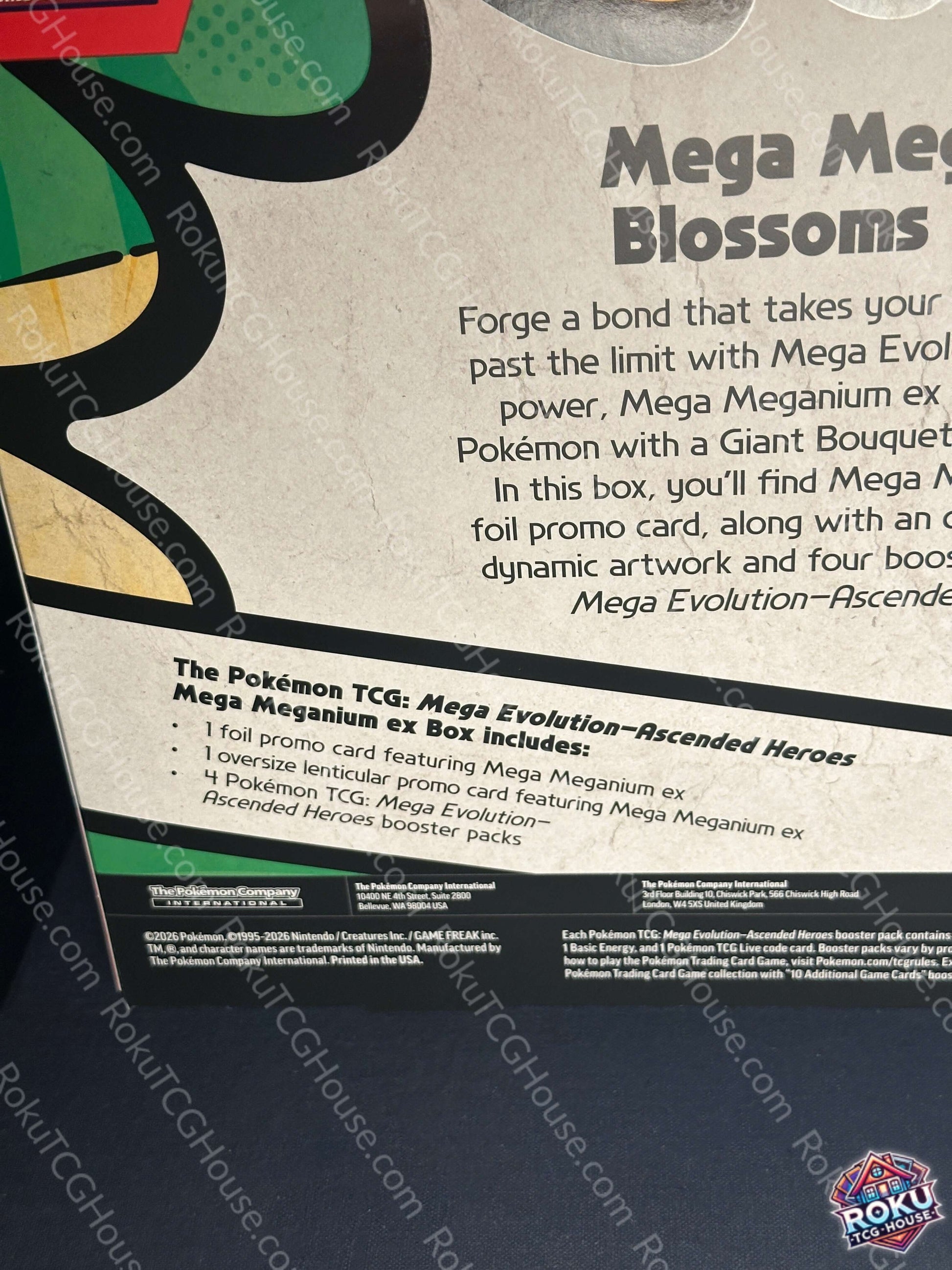 Ascended Heroes Mega Meganium ex Box contents Pokemon TCG