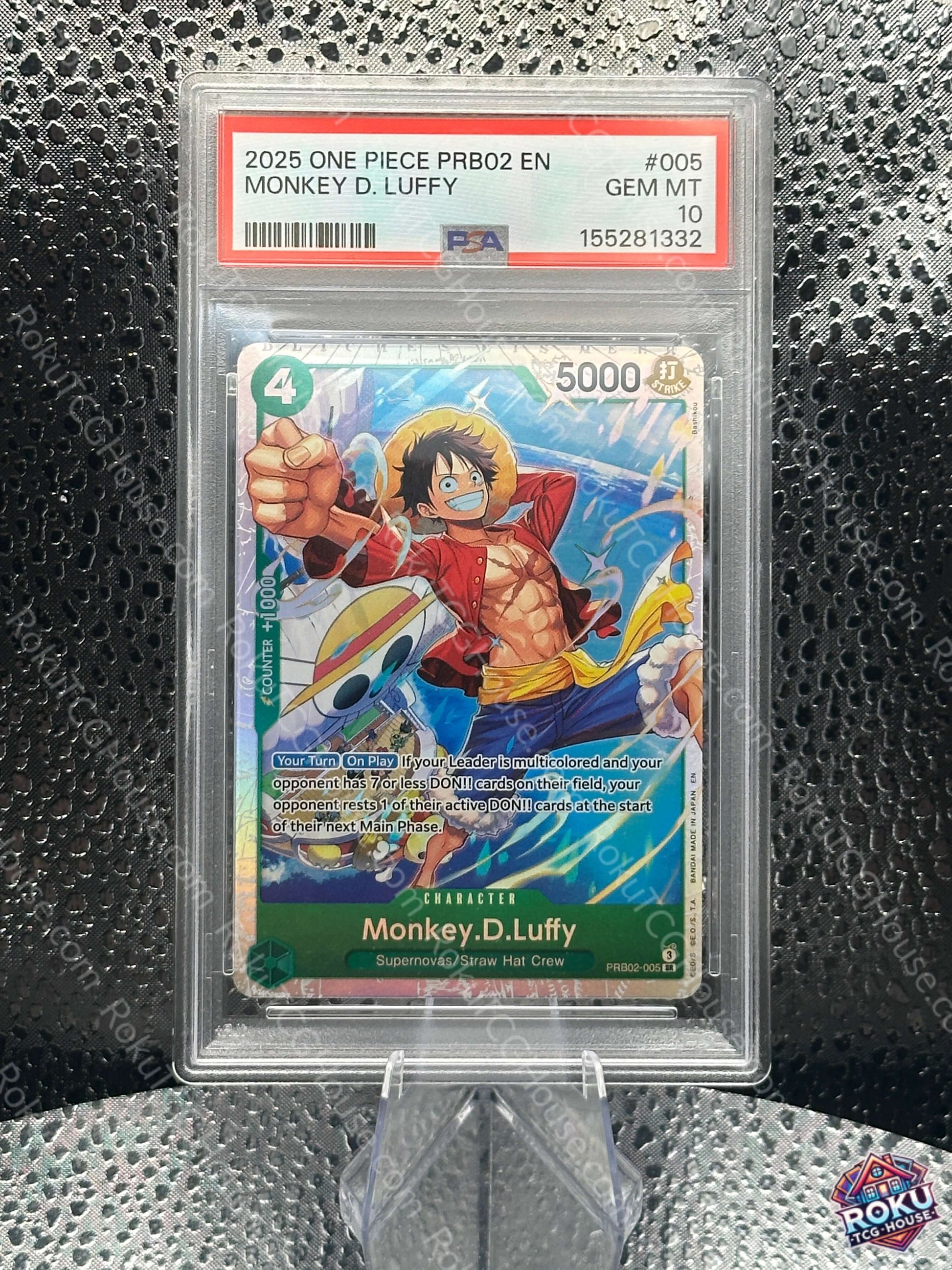 Monkey D. Luffy PRB02-005 One Piece Card PSA 10 Gem Mint