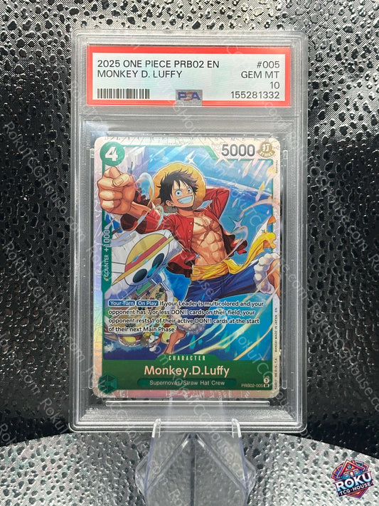 Monkey D. Luffy PRB02-005 One Piece Card PSA 10 Gem Mint