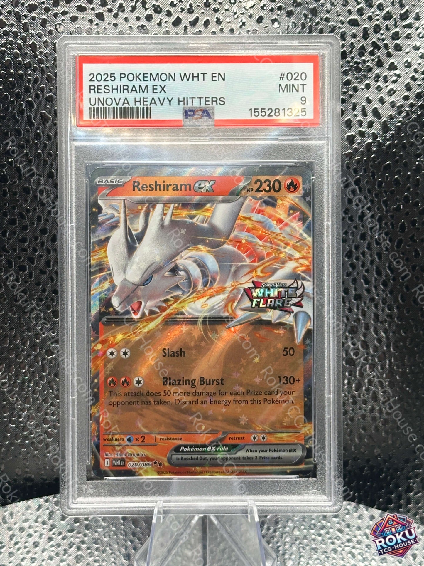 Reshiram EX (020/086) - White Flare - Pokémon Card (PSA 9)