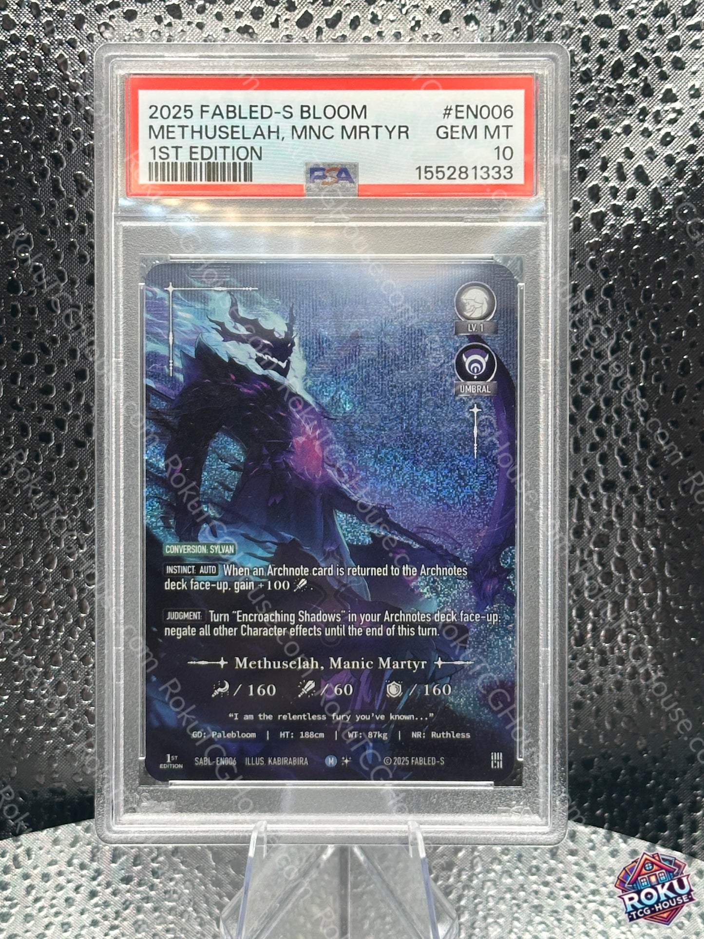 Methuselah, Manic Martyr (SABL-EN006) - Sanguine Bloom - Fabled Sagas Card (PSA 10)