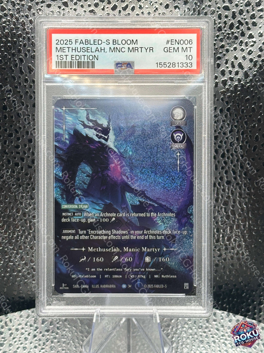 Methuselah, Manic Martyr (SABL-EN006) - Sanguine Bloom - Fabled Sagas Card (PSA 10)