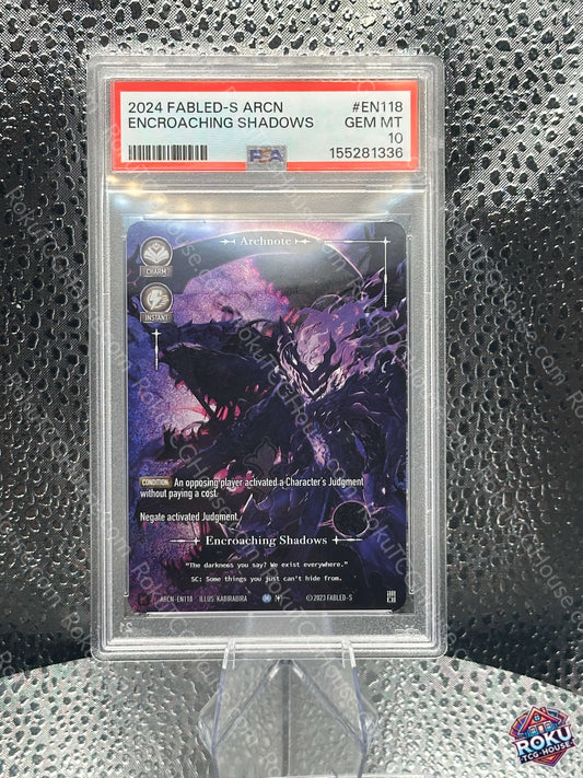 Encroaching Shadows (ARCN-EN118) - Archnotes - Fabled Sagas Card (PSA 10)