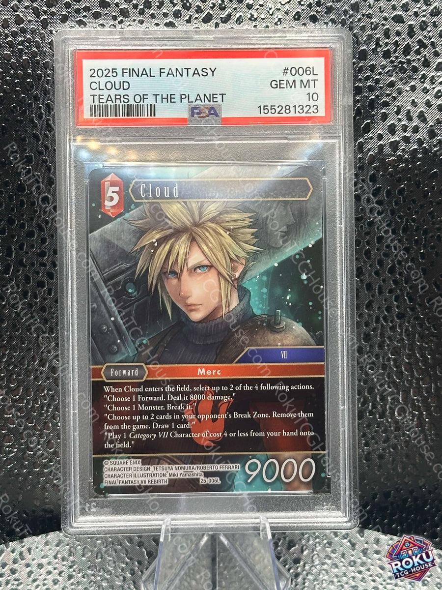 Cloud Final Fantasy Card PSA 10 Tears of the Planet graded collectible