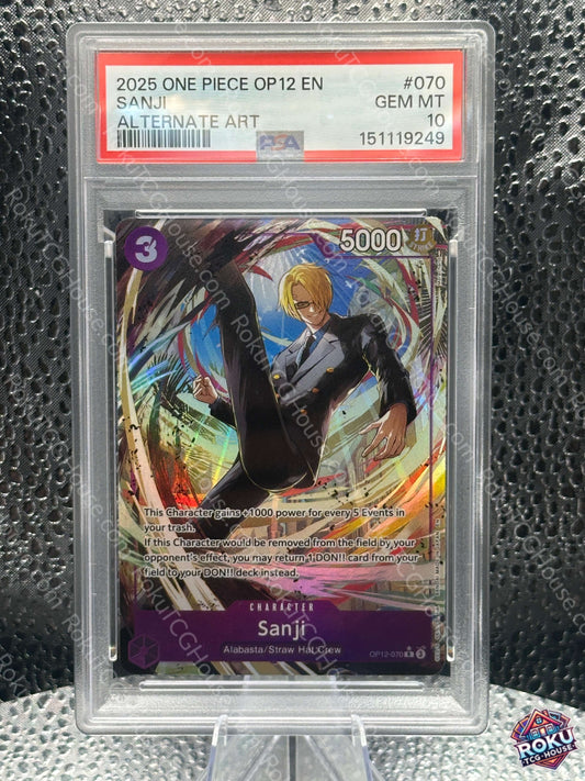 Sanji - Alternate Art (OP12-070) - Legacy of the Master - One Piece Card (PSA 10)