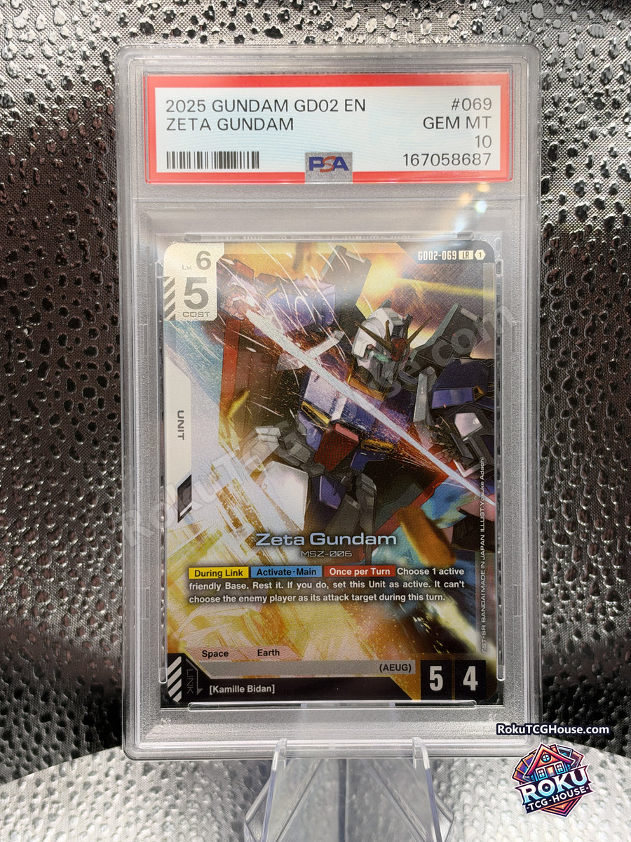 Zeta Gundam GD02-069, PSA 10 cert 167058687, front - RokuTCGHouse watermarked photo
