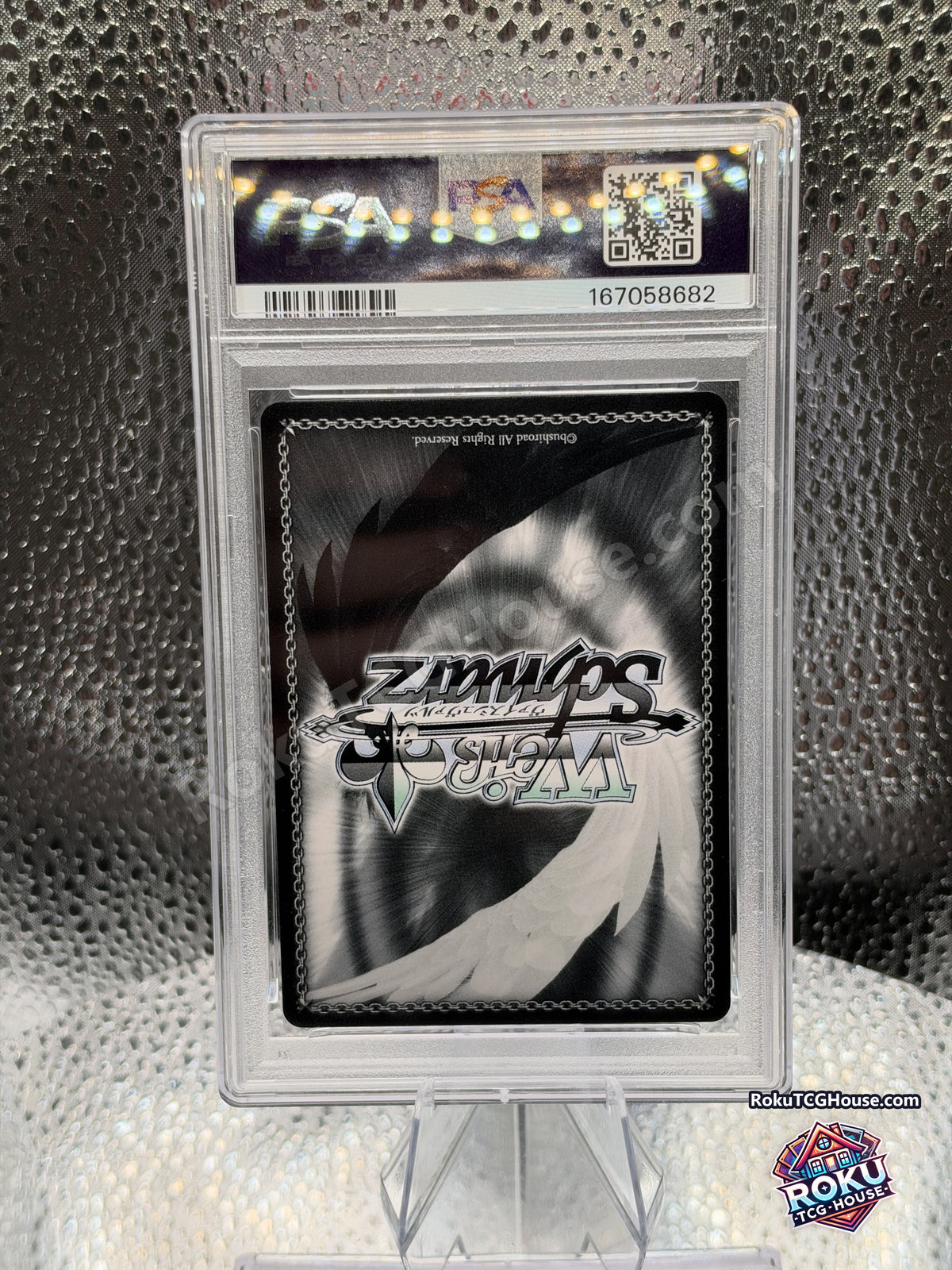 Mystic Code Zelretch FS/S77-E073R, PSA 10 cert 167058682, back - RokuTCGHouse watermarked photo