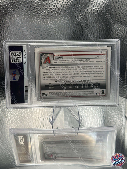 Alex Young 2020 Bowman Sky Blue #69 PSA 9 - back