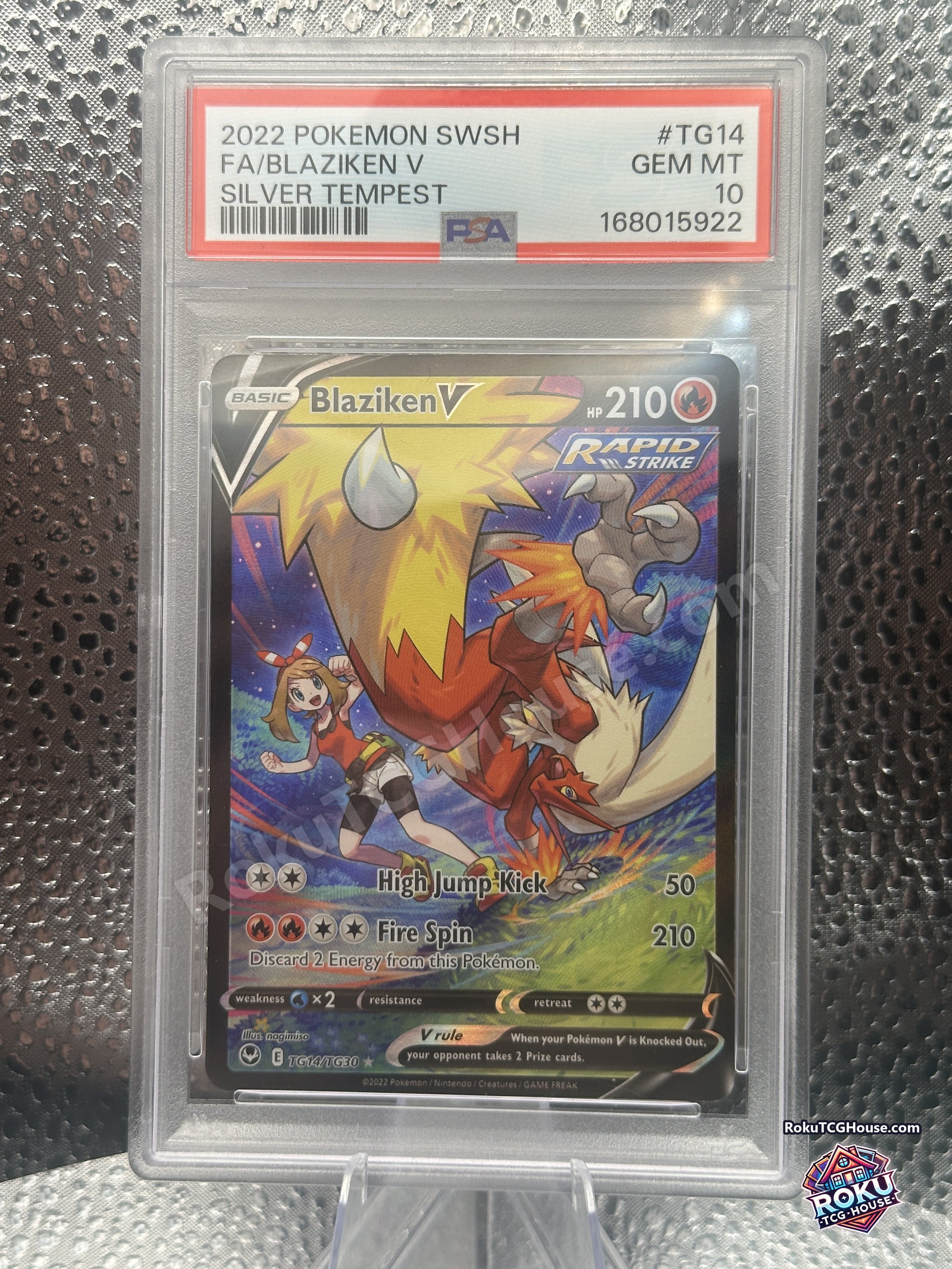Blaziken V Full Art TG14/TG30 Silver Tempest Trainer Gallery PSA 10 front