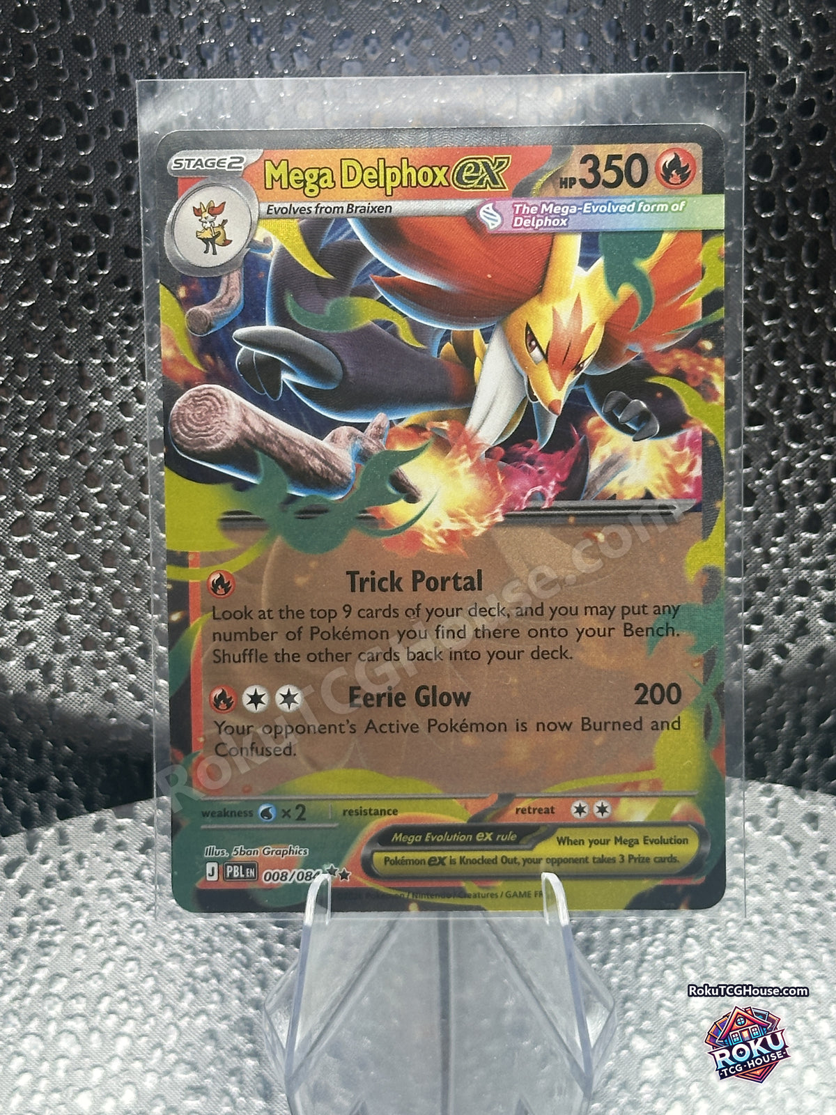 Mega Delphox ex 008/084 Pitch Black Pokemon card front