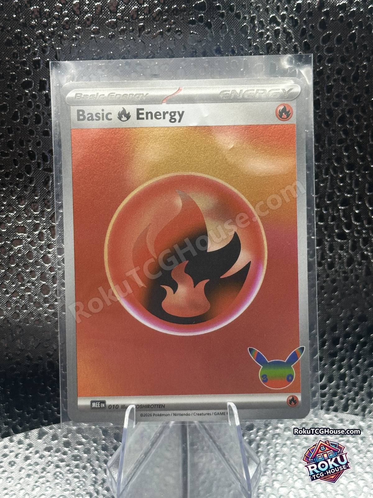 Holo Fire Basic Energy MEE 010 30th Celebration Pokemon card