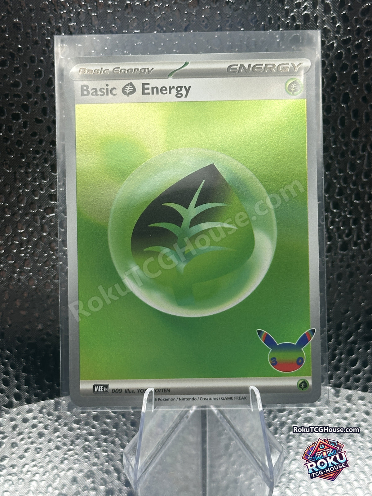 Holo Grass Basic Energy MEE 009 30th Celebration Pokemon card