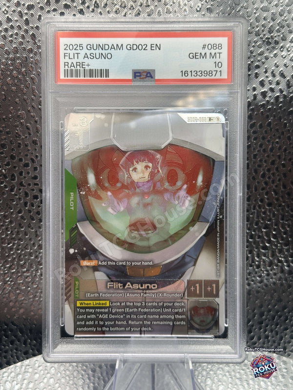 Flit Asuno GD02-088 Dual Impact Gundam Card Game PSA 10 front