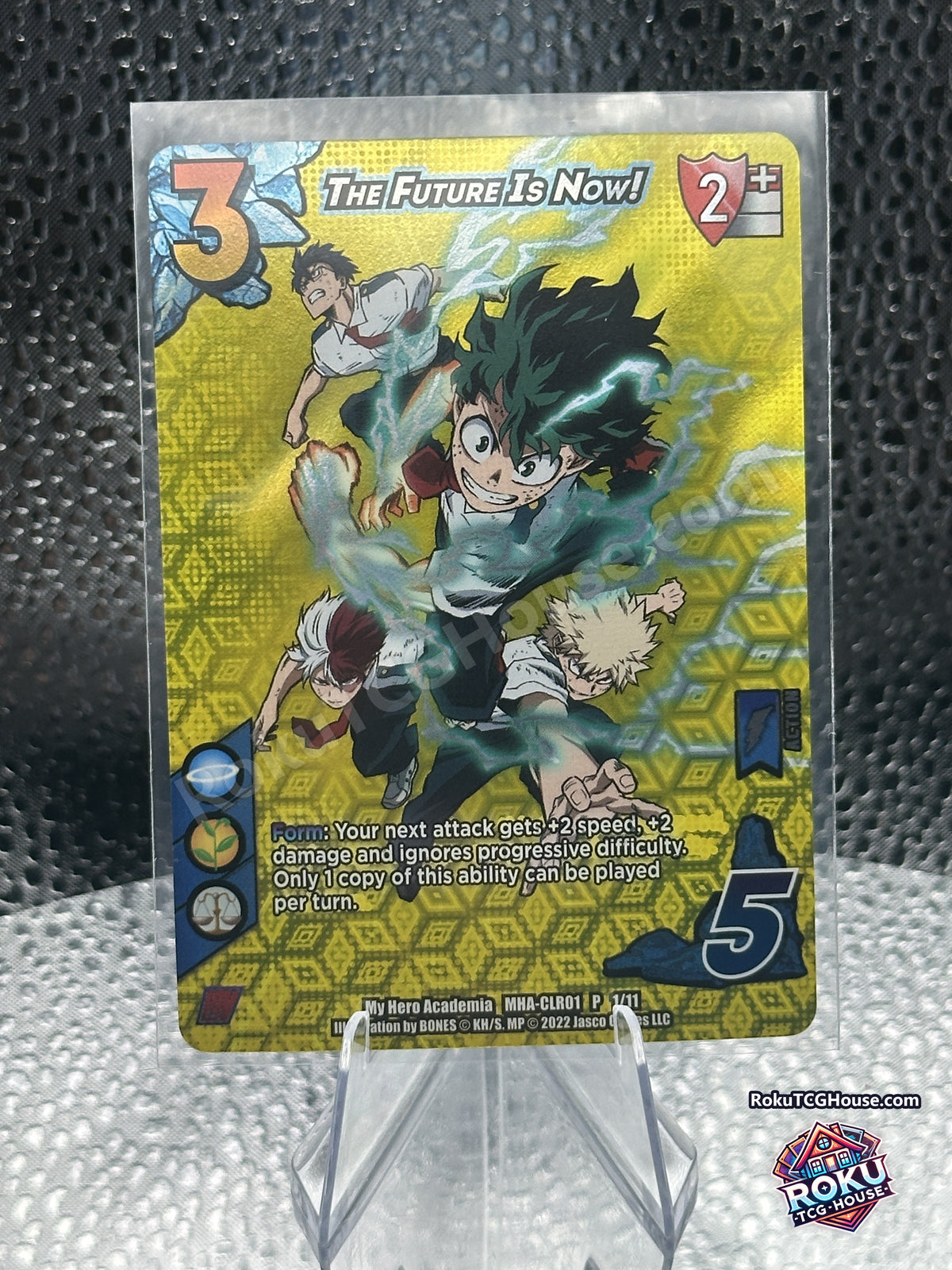 The Future Is Now! MHA04-CLR01 P 1/11 UniVersus My Hero Academia promo card front, Near Mint
