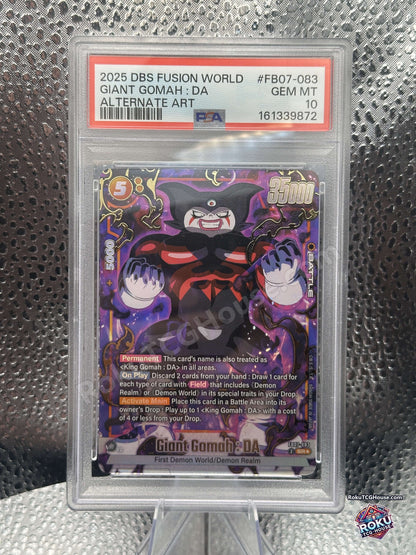 Giant Gomah DA Alternate Art FB07-083 Wish For Shenron Dragon Ball Super card graded PSA 10 Gem Mint, front of slab