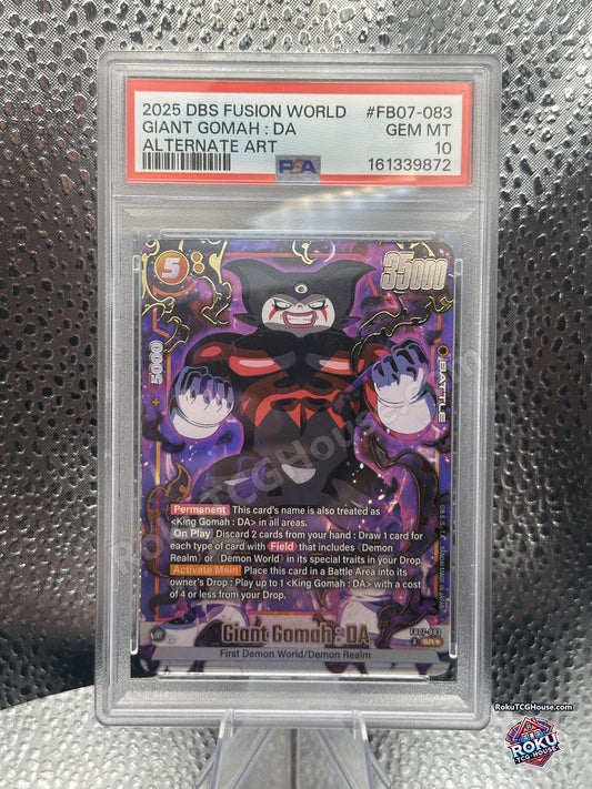 Giant Gomah DA Alternate Art FB07-083 Wish For Shenron Dragon Ball Super card graded PSA 10 Gem Mint, front of slab