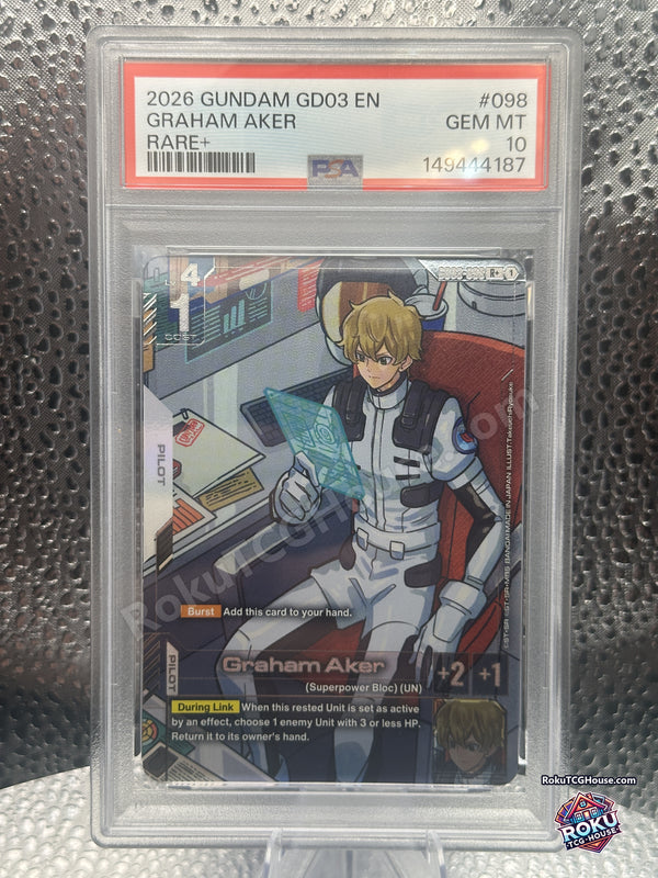 Graham Aker GD03-098 Steel Requiem Gundam Card Game PSA 10 Gem Mint front