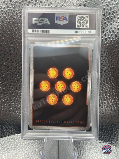 Back of PSA 10 slab showing Dragon Ball Super Card Game card back and PSA cert 161339873