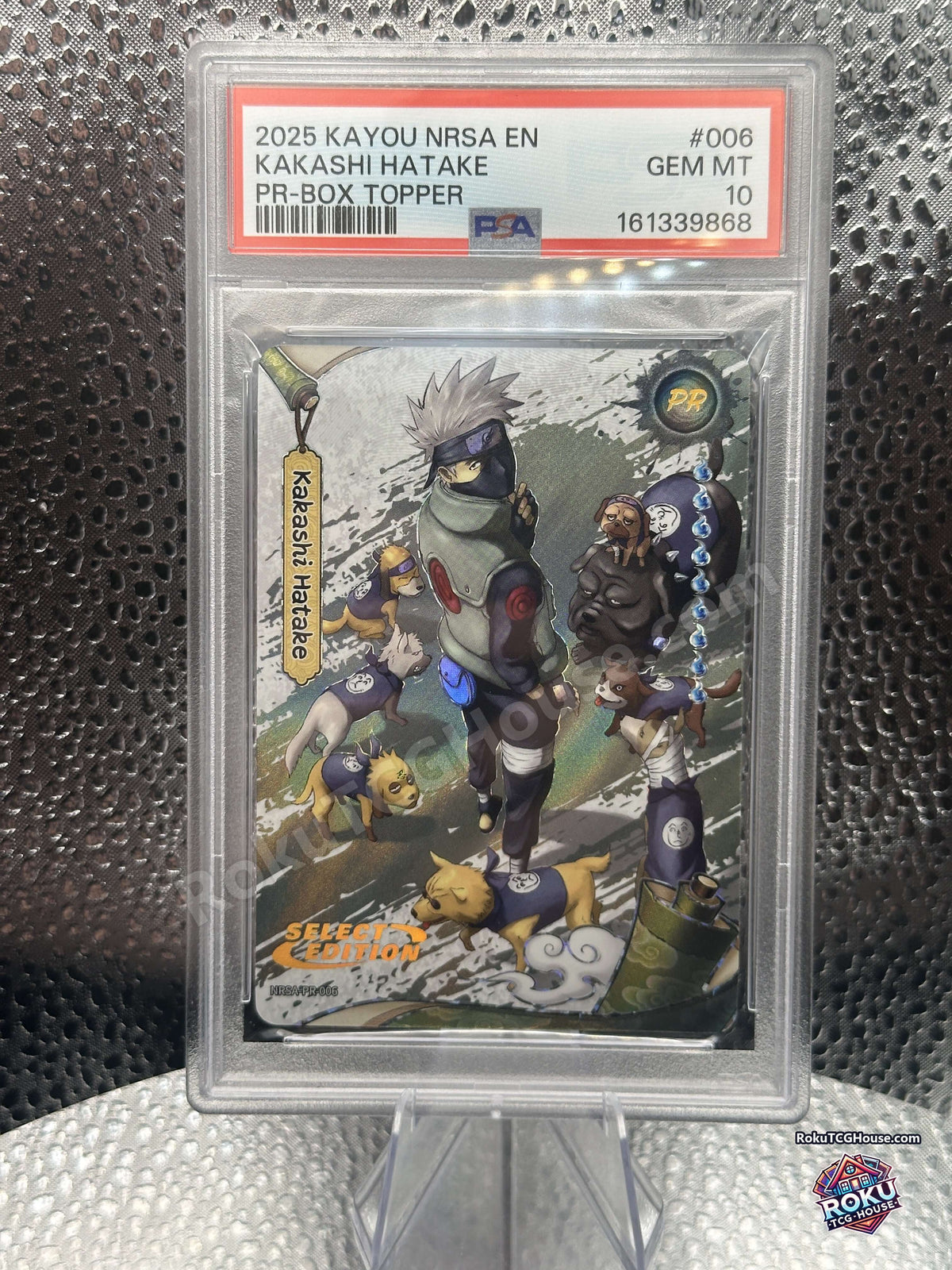 Kakashi Hatake NRSA-PR-006 Kayou Naruto Select Edition box topper PSA 10 front