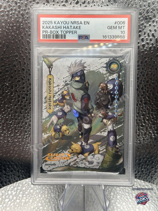 Kakashi Hatake NRSA-PR-006 Kayou Naruto Select Edition box topper PSA 10 front