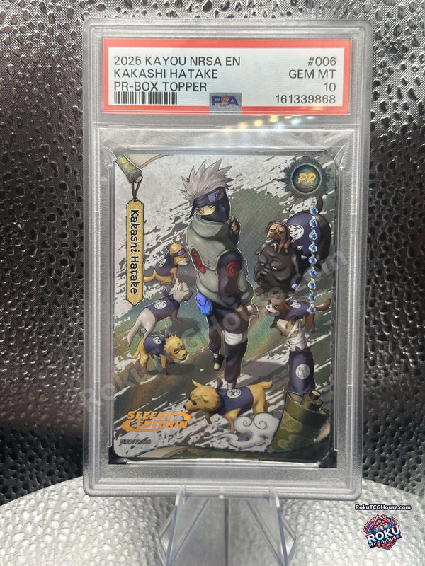 Kakashi Hatake NRSA-PR-006 Kayou Naruto Select Edition box topper PSA 10 front