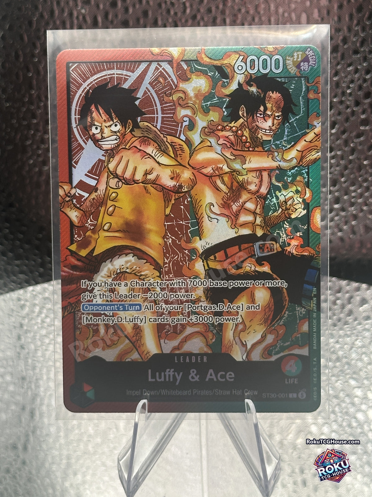 Luffy and Ace ST30-001 Leader Starter Deck EX Near Mint front