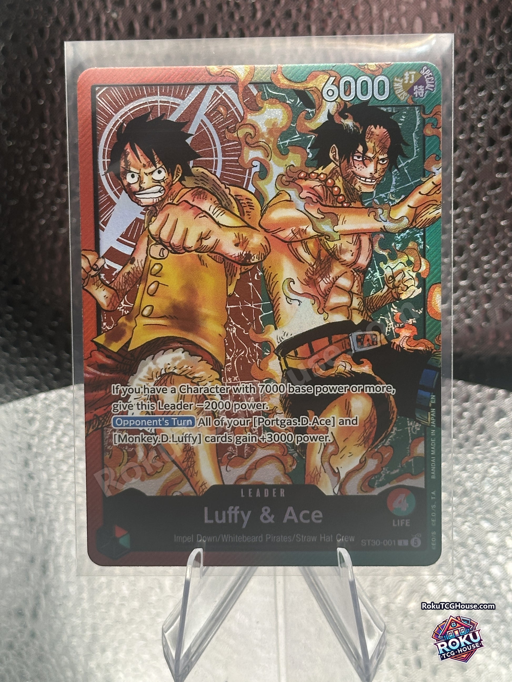Luffy and Ace ST30-001 Leader Starter Deck EX Near Mint front