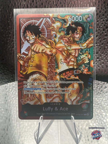 Luffy and Ace ST30-001 Leader Starter Deck EX Near Mint front