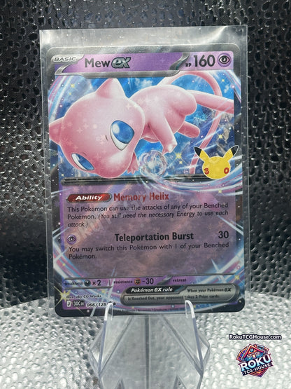 Mew ex 066/128 30th Celebration Pokemon card front, Near Mint