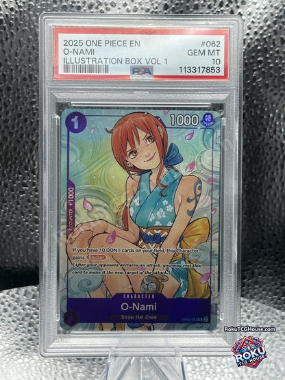 O-Nami (OP05-062) - Illustration Box Vol. 1 - One Piece Card (PSA 10)