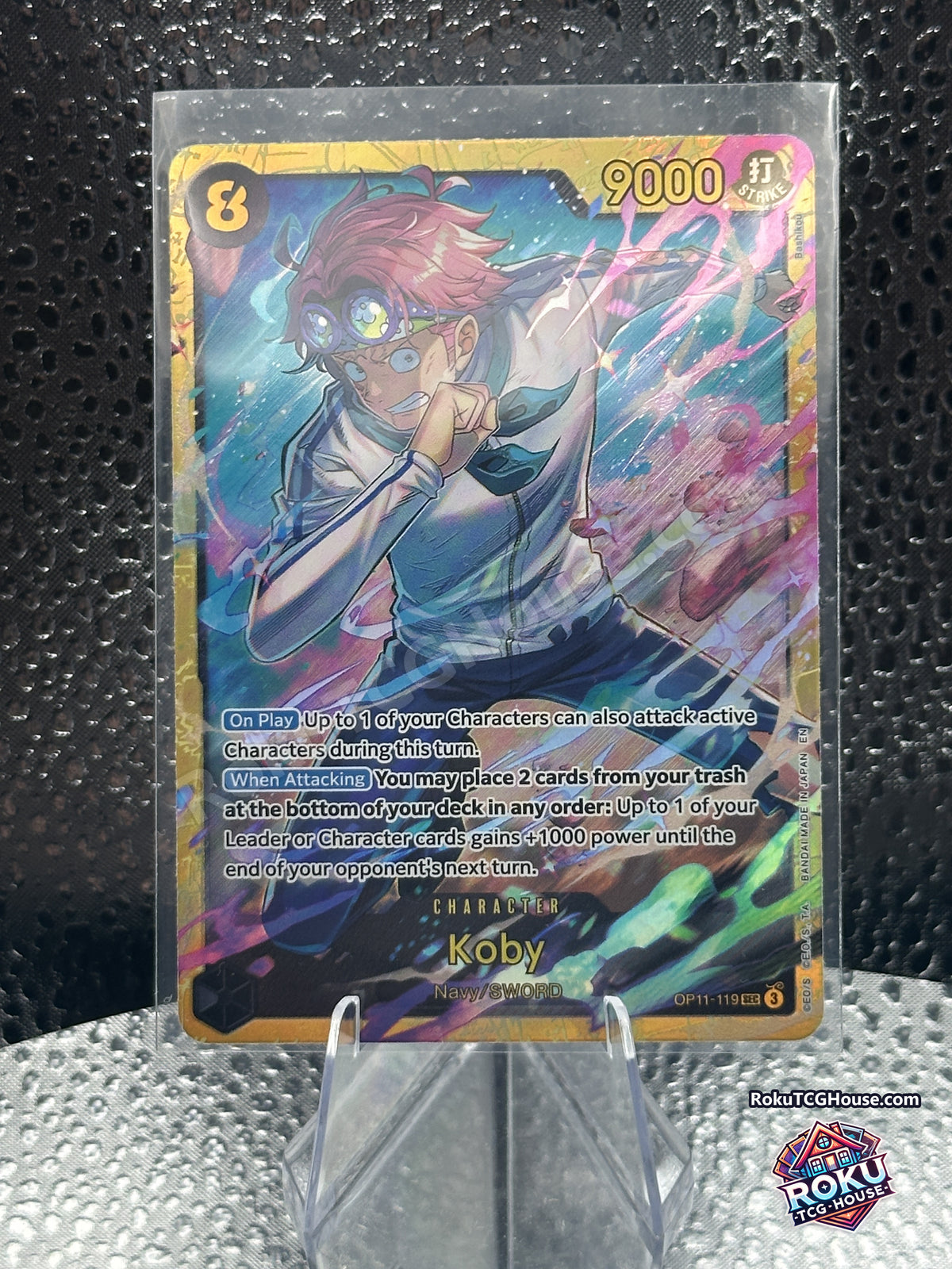 Koby OP11-119 A Fist of Divine Speed One Piece secret rare foil card front