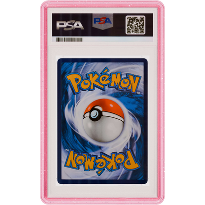 Pink Glitter GradedGuard clear backing around an example PSA Sylveon slab, rear view; card and slab not included