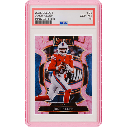 Pink Glitter GradedGuard around an example PSA Josh Allen slab, front view; card and slab not included