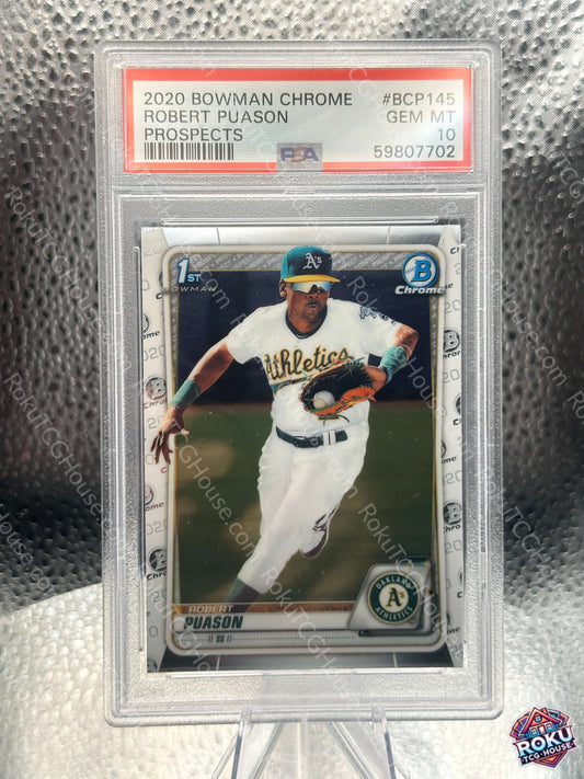 Robert Puason 2020 Bowman Chrome Prospects #BCP145 PSA 10 - front