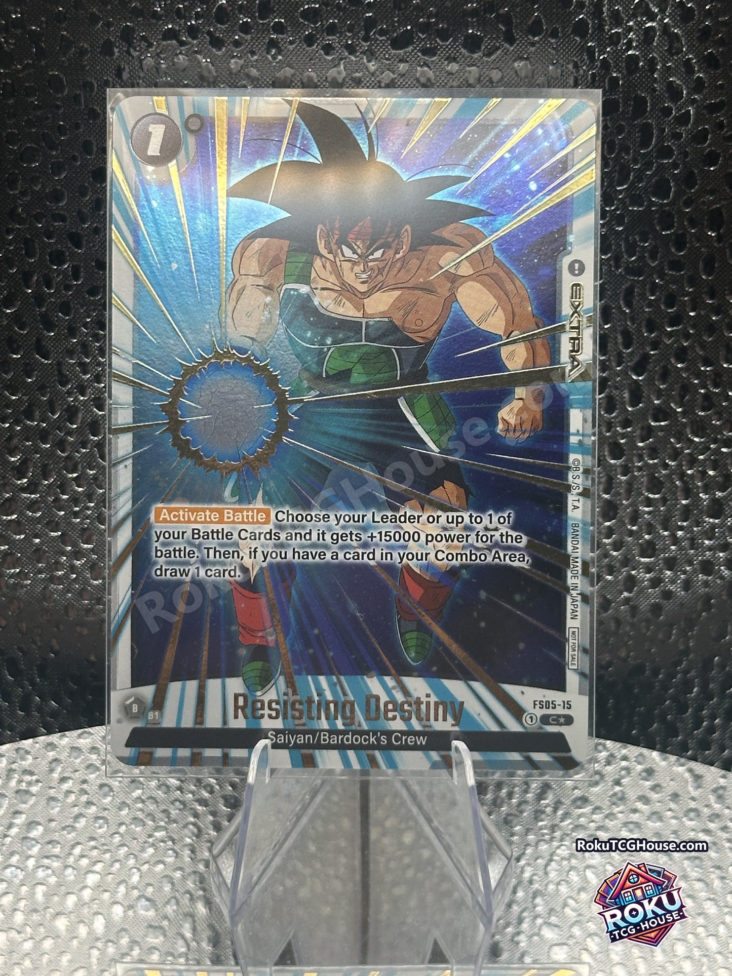 Resisting Destiny FS05-15 Dragon Ball Super Fusion World holofoil promo card featuring Bardock, front