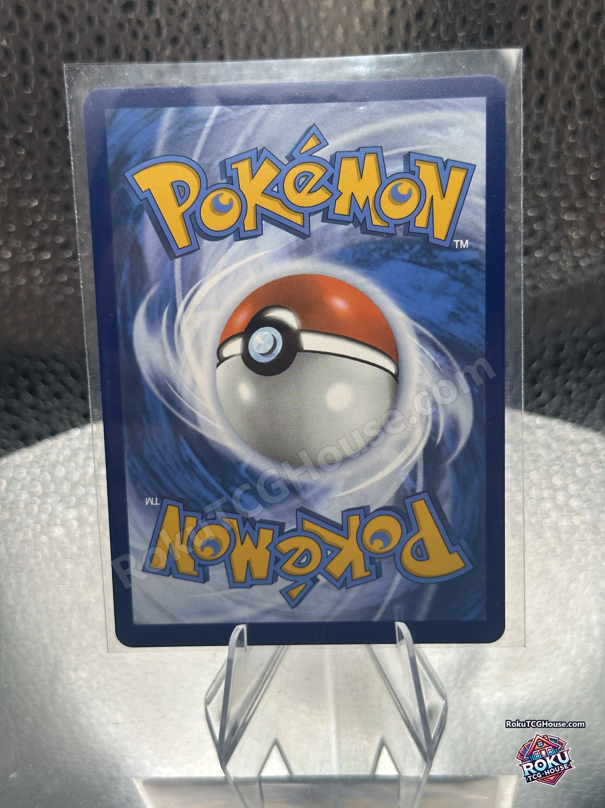 Back of the Roaring Moon ex card showing the standard Pokemon card back