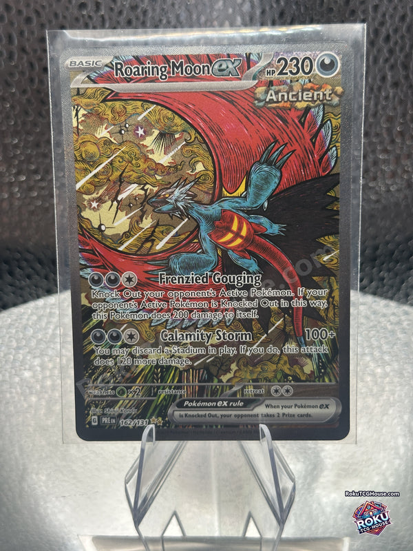 Roaring Moon ex 162/131 Special Illustration Rare from Prismatic Evolutions, front view