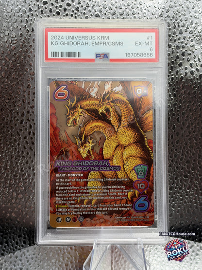 King Ghidorah, Emperor of the Cosmos 1, PSA 6 cert 167058686, front - RokuTCGHouse watermarked photo