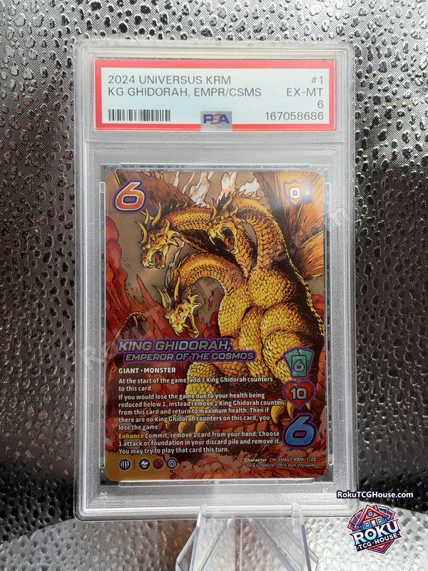 King Ghidorah, Emperor of the Cosmos 1, PSA 6 cert 167058686, front - RokuTCGHouse watermarked photo